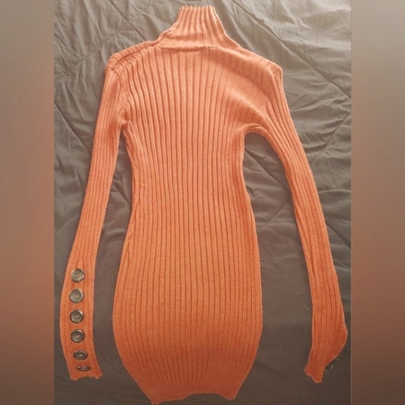 Warm Stretchy Soft TurtleNeck Sweater Dress - Picture 2 of 5